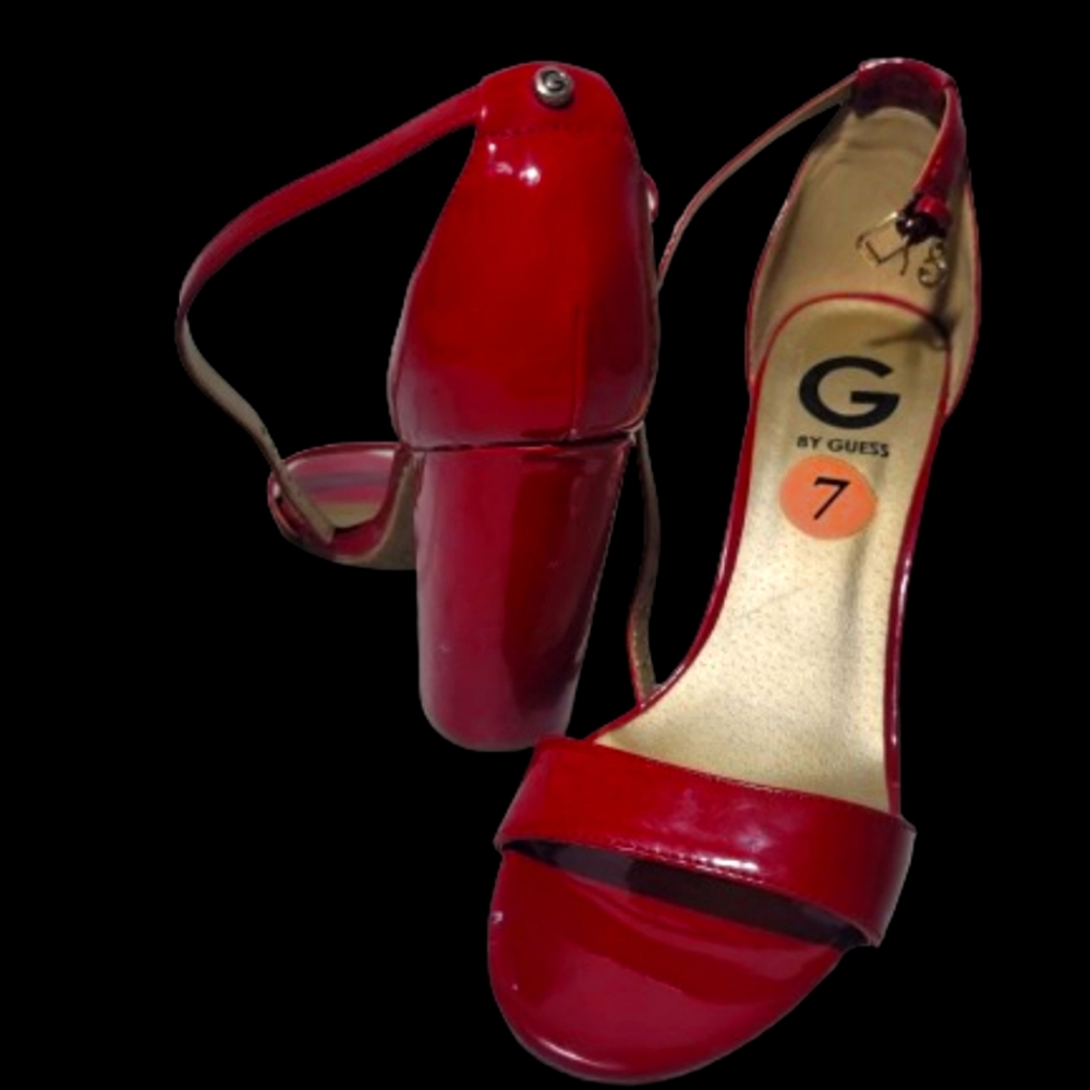 Red guess heels.